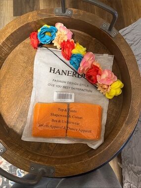 Floral Headband with Bright Multicolor Flowers and wristbands